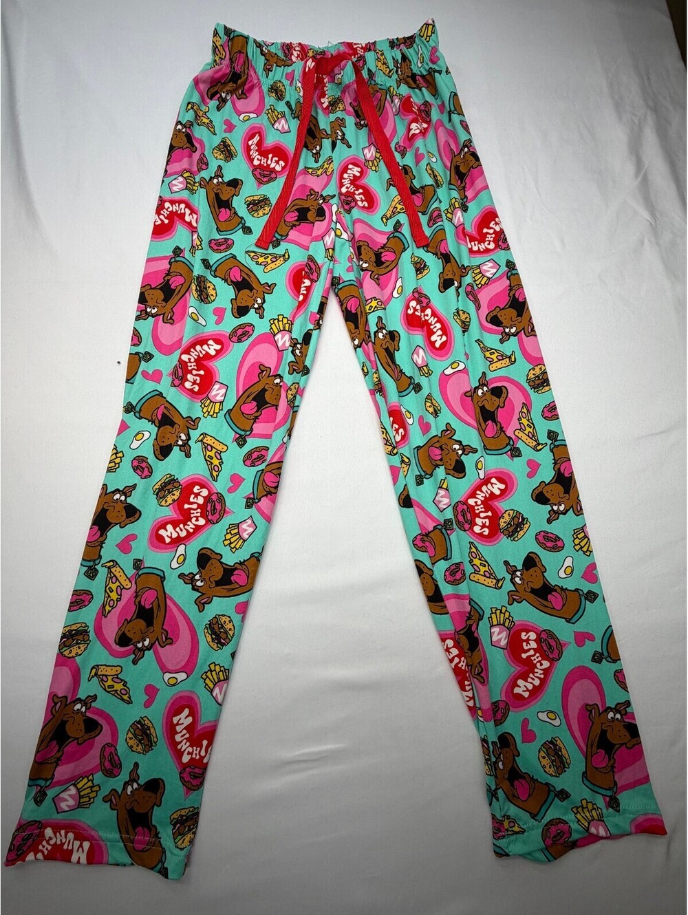 Scooby Doo Women's Sleep Pants Munchies Elastic Waist Drawstring Size S Green